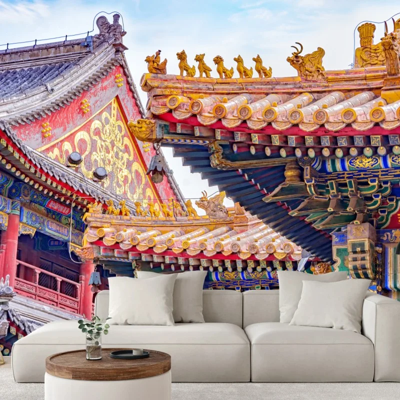 Fototapeta ozdobny dach Lama Temple, Beijing