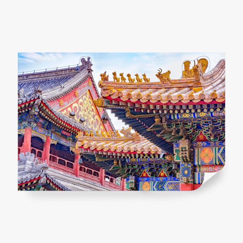 Fototapeta ozdobny dach Lama Temple, Beijing