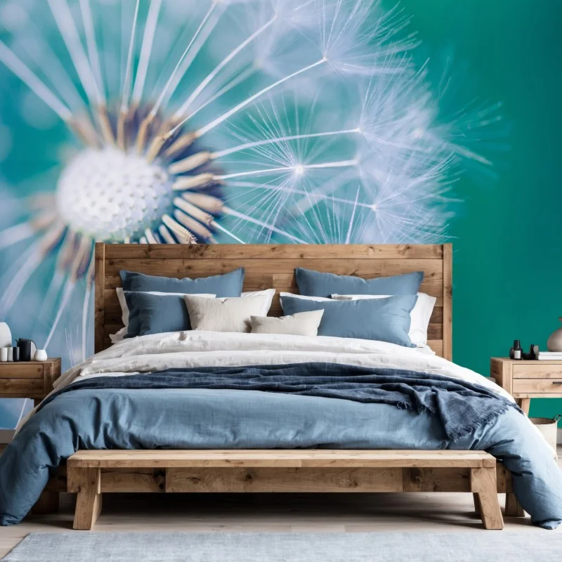 Fototapeta turkusowy dmuchawiec z bliska