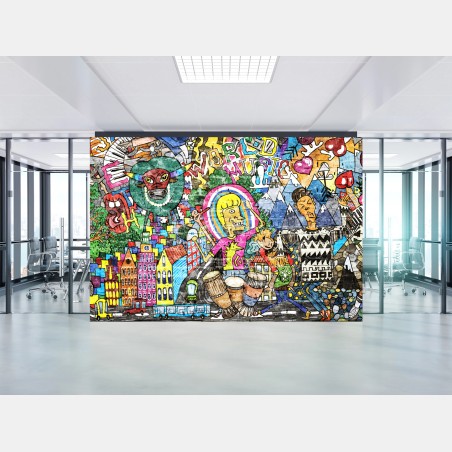 Fototapeta kolorowy mural uliczny – Wallissimo®