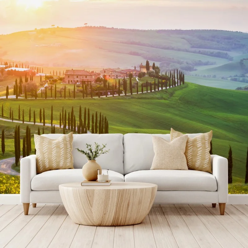 Fototapeta wschód słońca w Toskanii