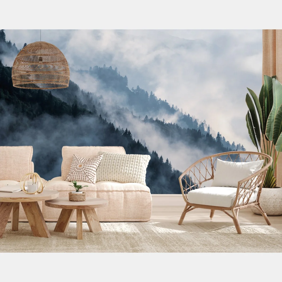 Fototapeta mglista górska panorama – Wallissimo® Fototapeta mglista górska panorama – Wallissimo®