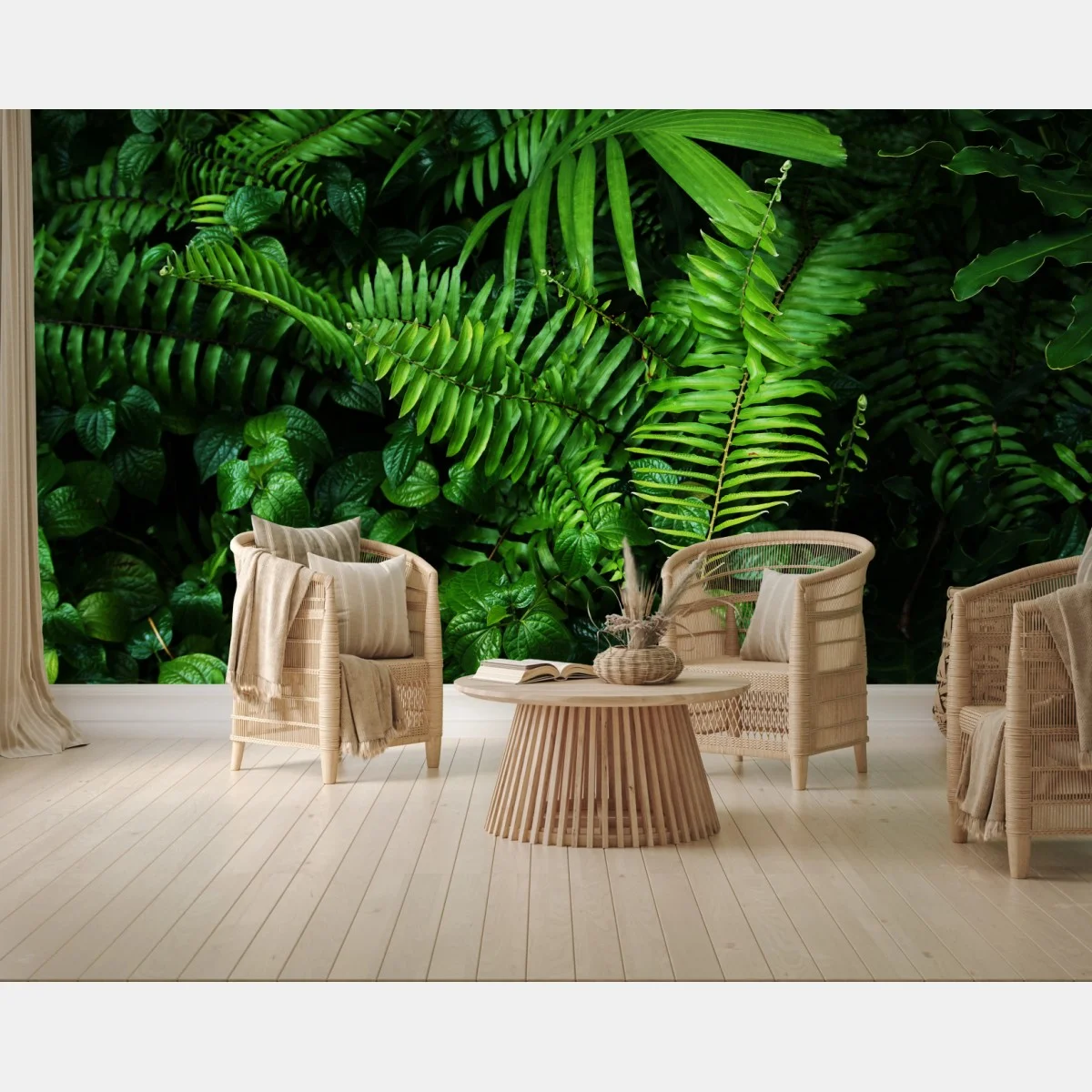 Fototapeta bujne tropikalne liście paproci – Wallissimo® Fototapeta bujne tropikalne liście paproci – Wallissimo®