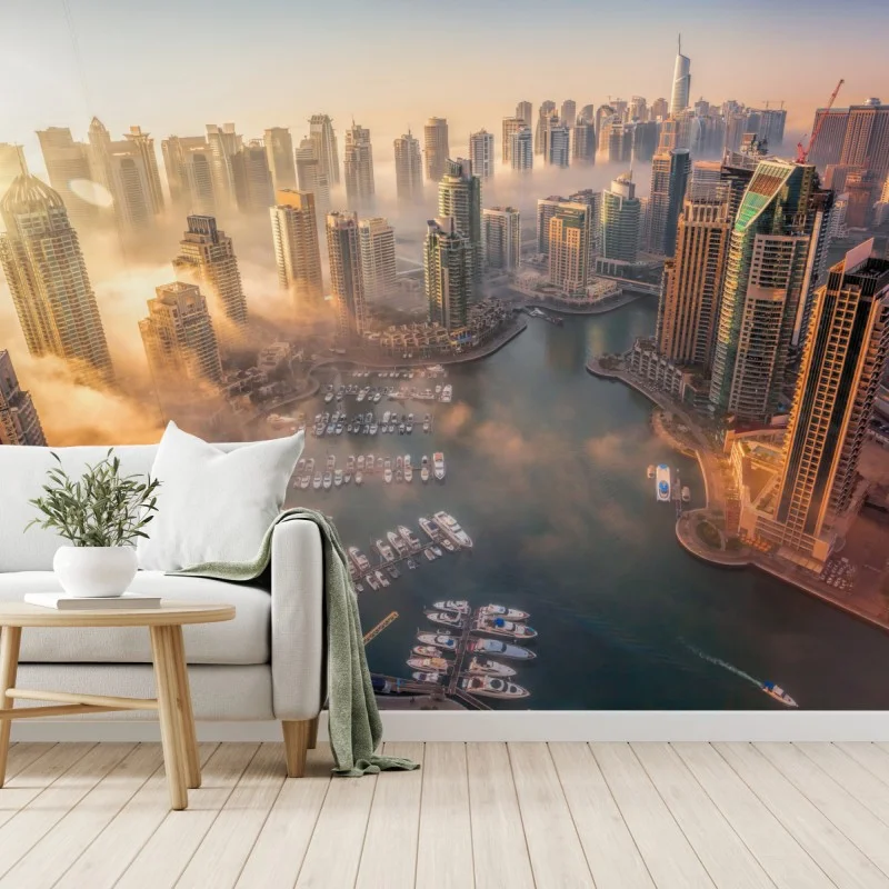 Fototapeta Dubaj marina zachód słońca