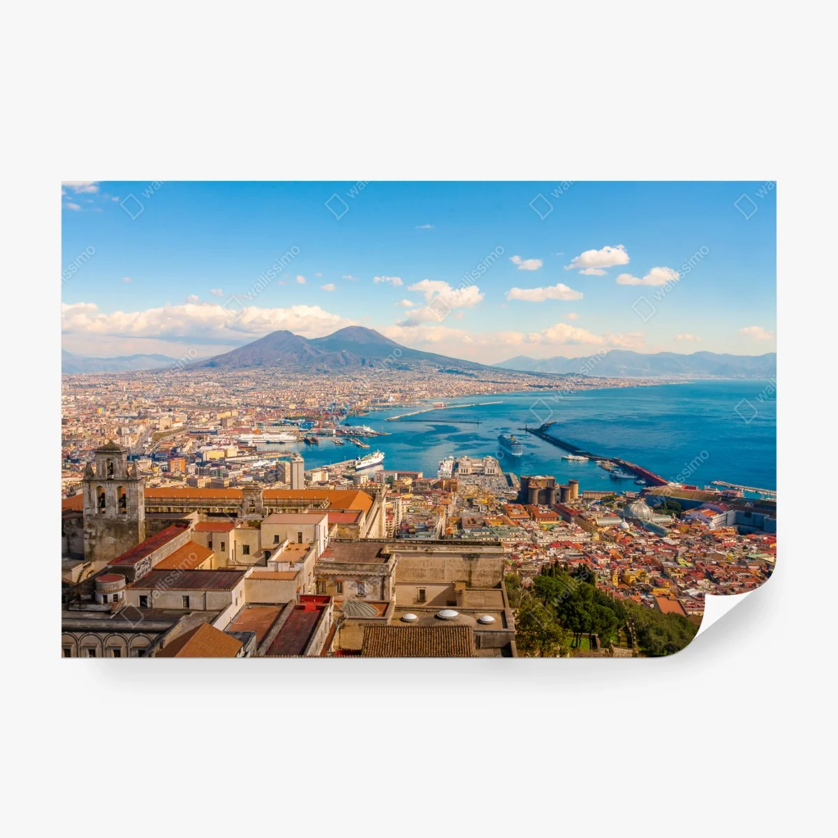 Fototapeta panorama Neapolu z Wezuwiuszem – Wallissimo®