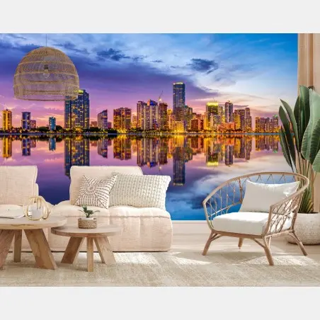 Fototapeta Miami panorama odbita w Biscayne Bay – Wallissimo®