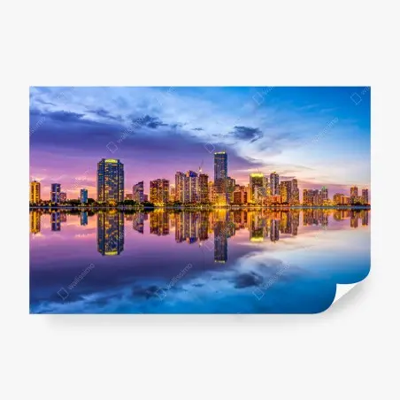 Fototapeta Miami panorama odbita w Biscayne Bay – Wallissimo®