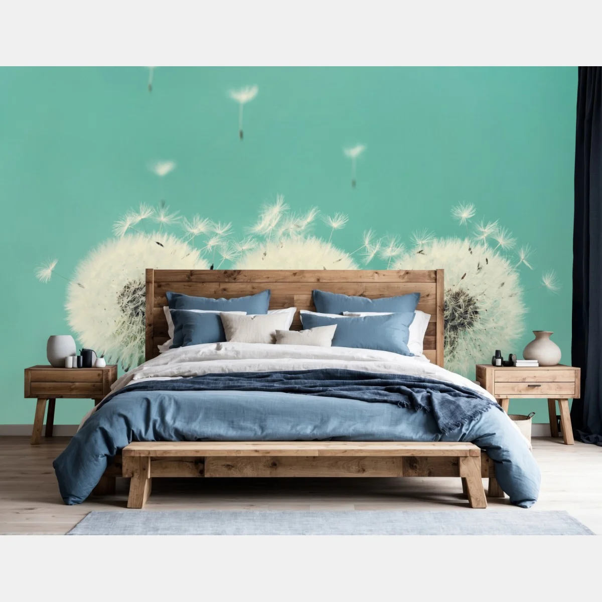 Fototapeta trzy dmuchawce na turkusowym tle – Wallissimo® Fototapeta trzy dmuchawce na turkusowym tle – Wallissimo®