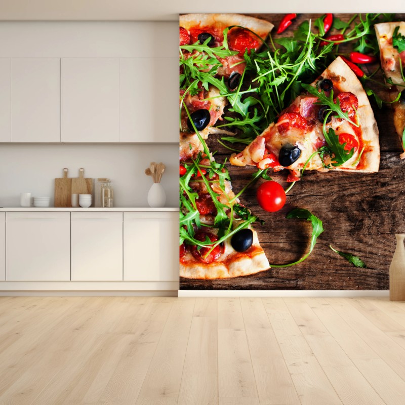 Fototapeta gorąca pizza pepperoni z bliska