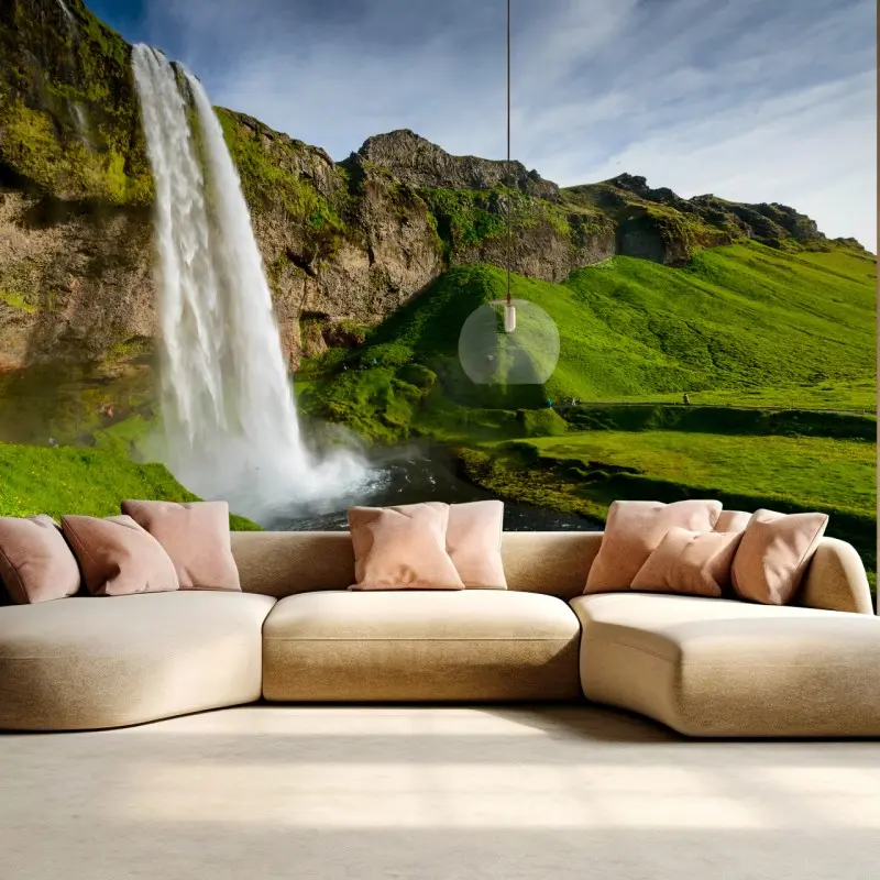Fototapeta Seljalandsfoss wodospad na Islandii – Wallissimo® Fototapeta Seljalandsfoss wodospad na Islandii – Wallissimo®