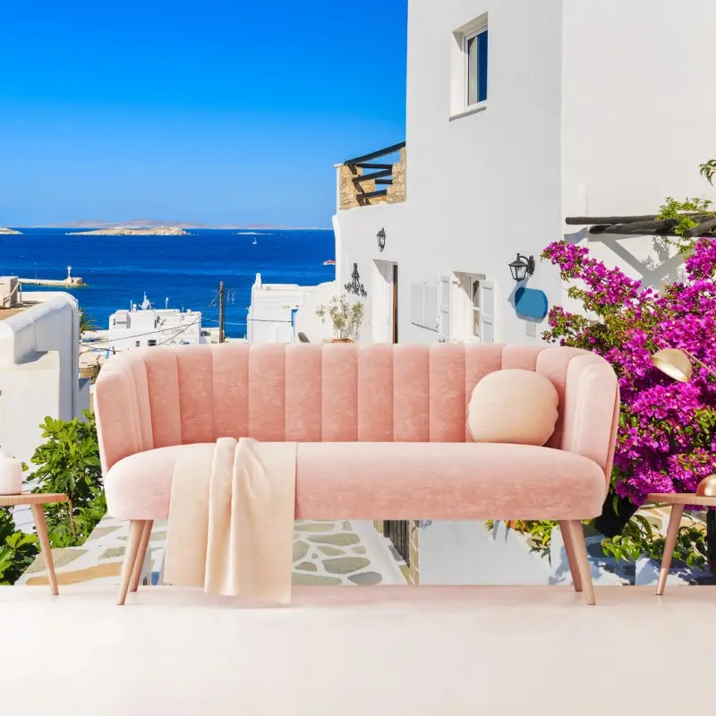 Fototapeta słoneczna uliczka w Mykonos