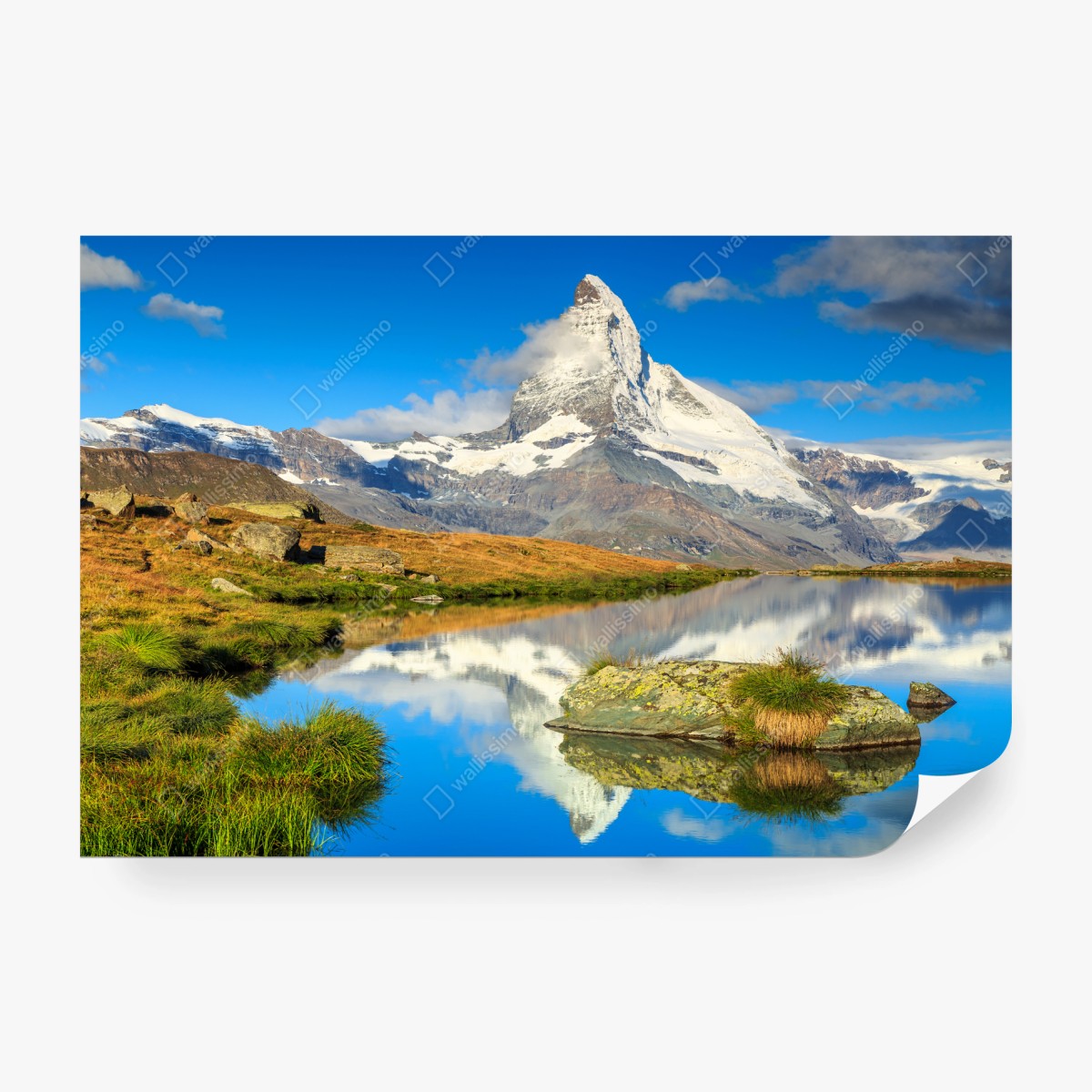 Fototapeta majestatyczny Matterhorn odbity w alpejskim jeziorze – Wallissimo®