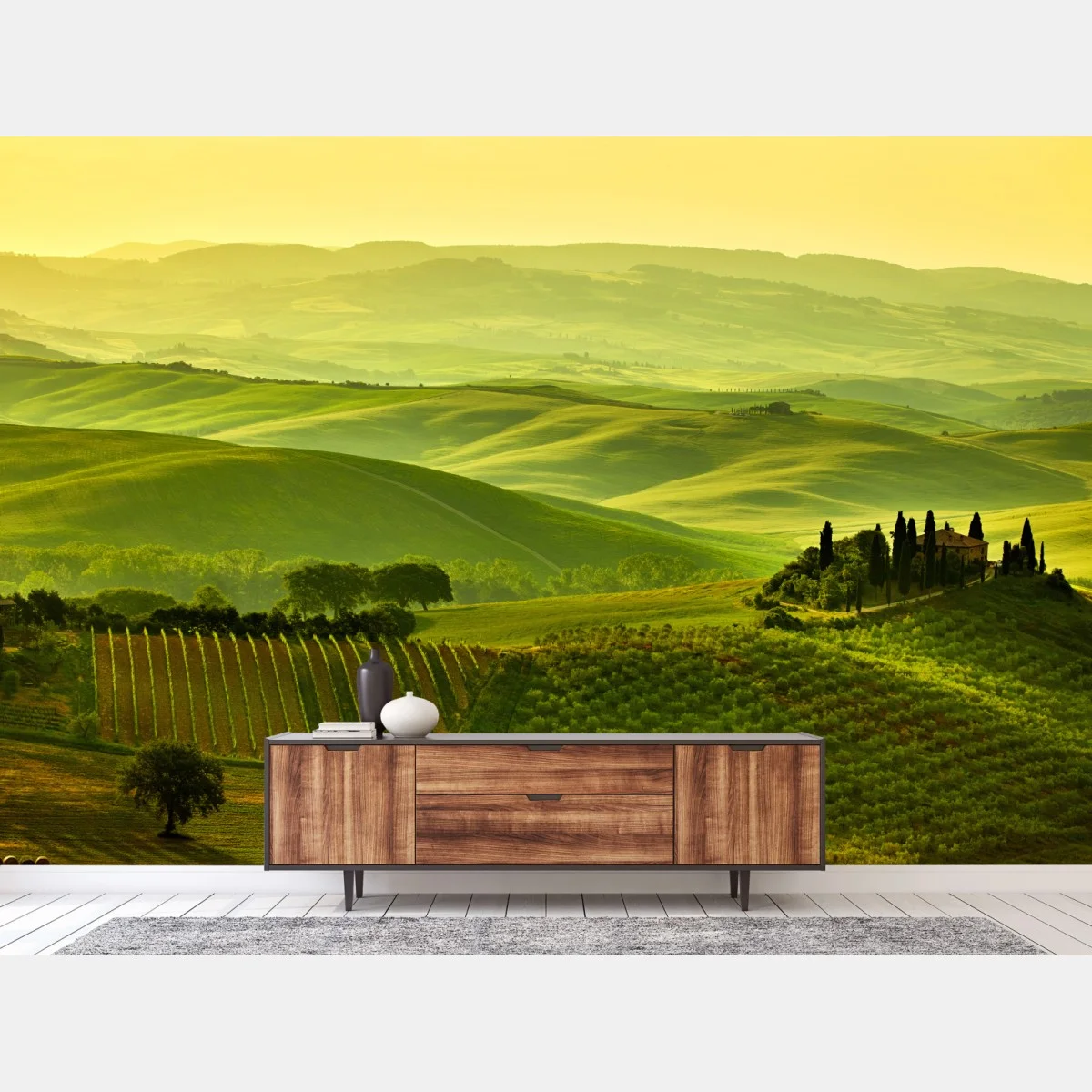 Fototapeta Toskania zielone wzgórza – Wallissimo® Fototapeta Toskania zielone wzgórza – Wallissimo®