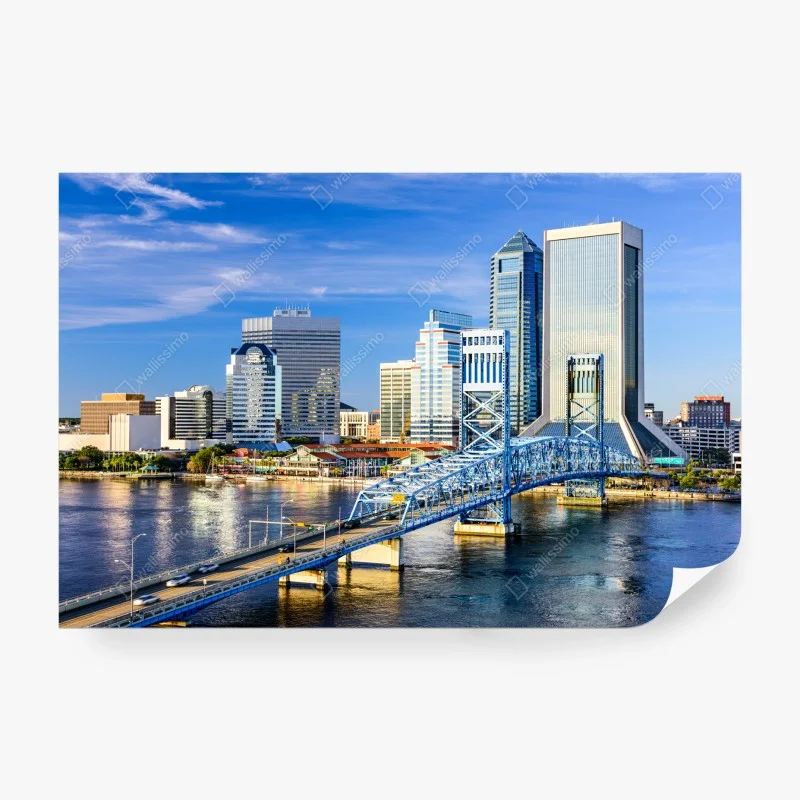 Fototapeta panorama Jacksonville z niebieskim mostem