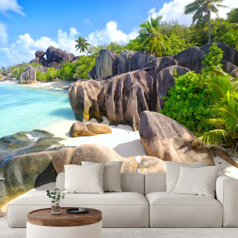 Fototapeta Anse Source d'Argent, La Digue turkusowa plaża marzeń