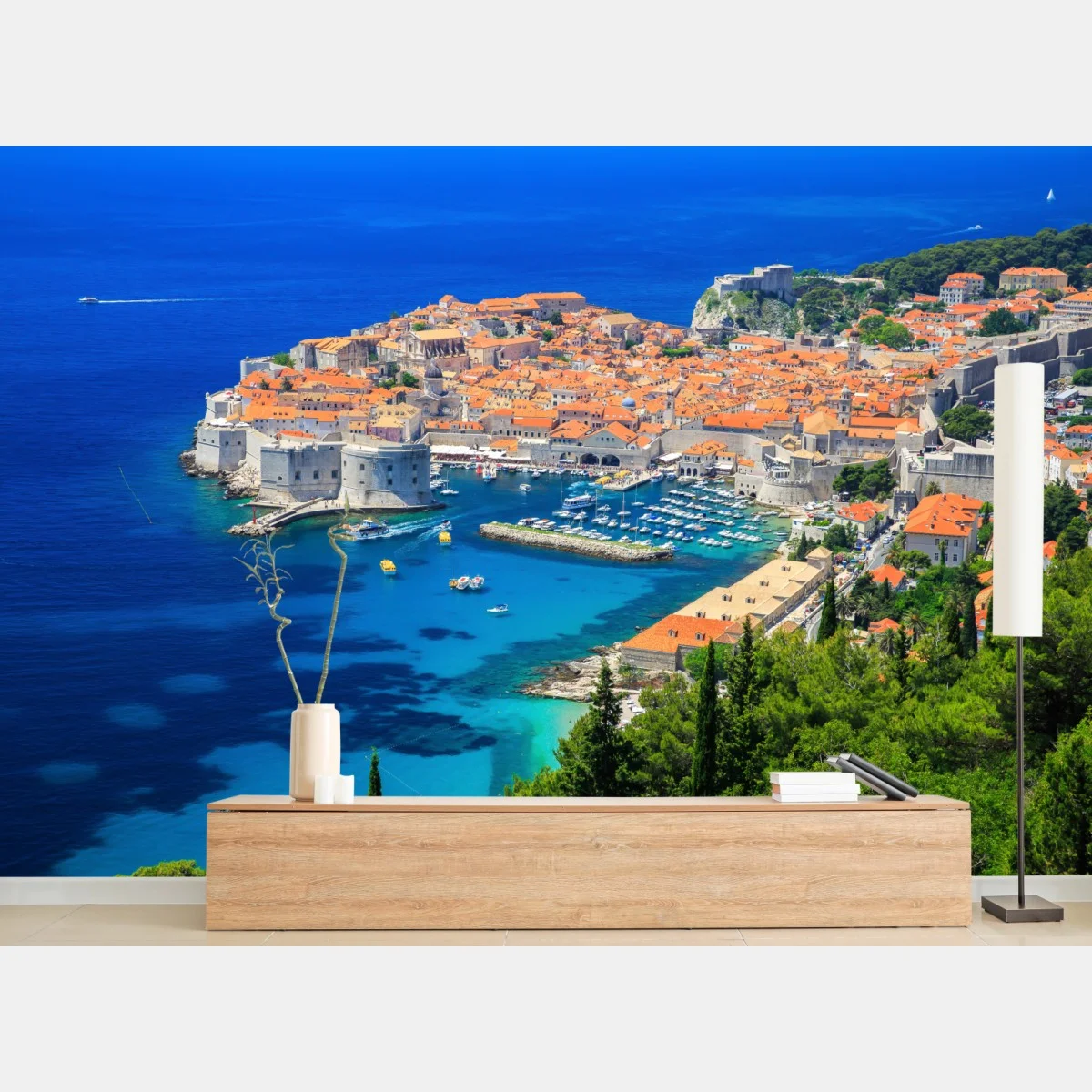 Fototapeta Dubrownik stare miasto z lotu ptaka – Wallissimo® Fototapeta Dubrownik stare miasto z lotu ptaka – Wallissimo®