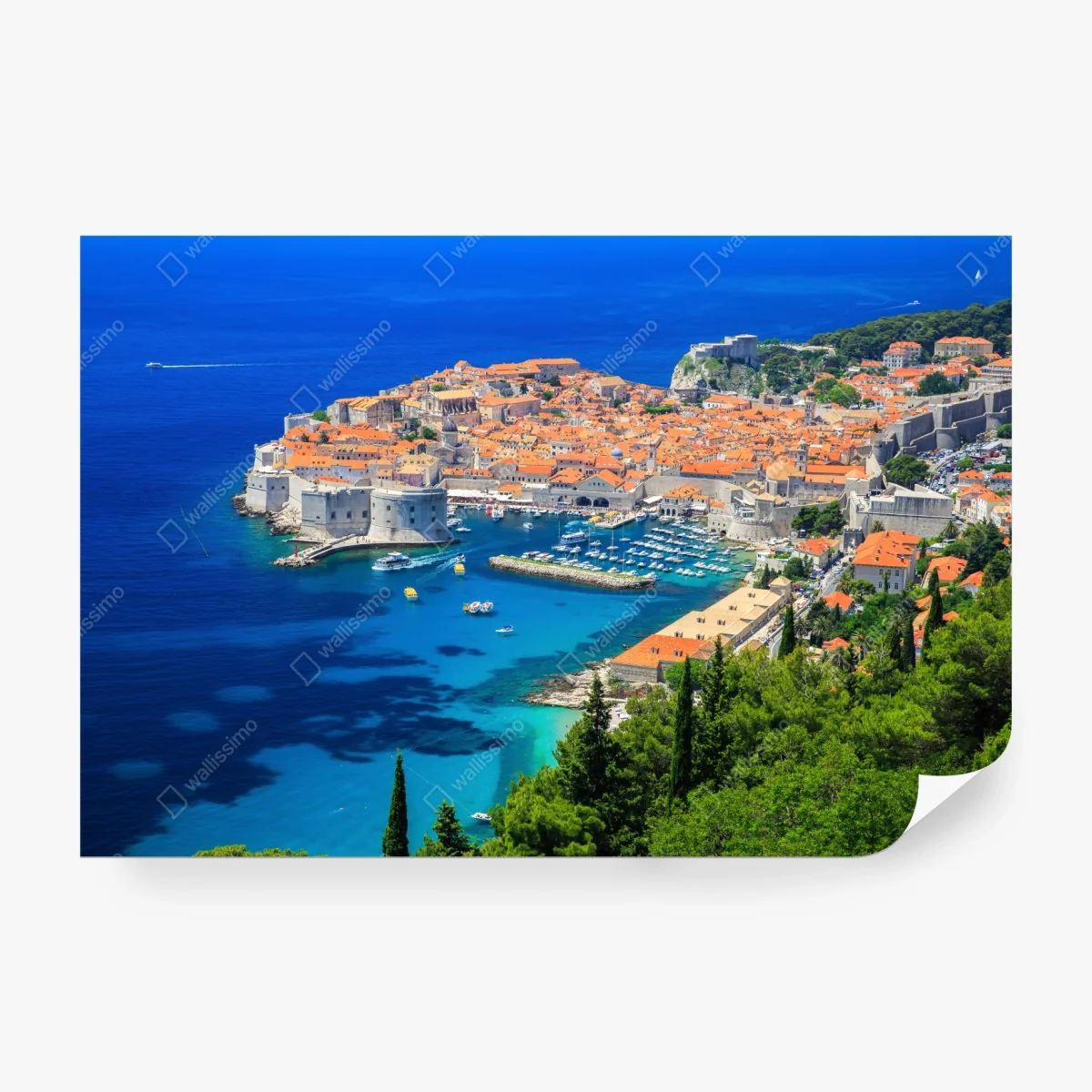 Fototapeta Dubrownik stare miasto z lotu ptaka – Wallissimo® Fototapeta Dubrownik stare miasto z lotu ptaka – Wallissimo®