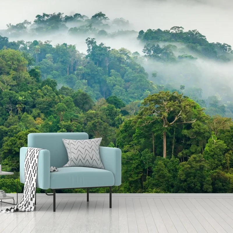 Fototapeta poranna mgła nad lasem Kaeng Krachan