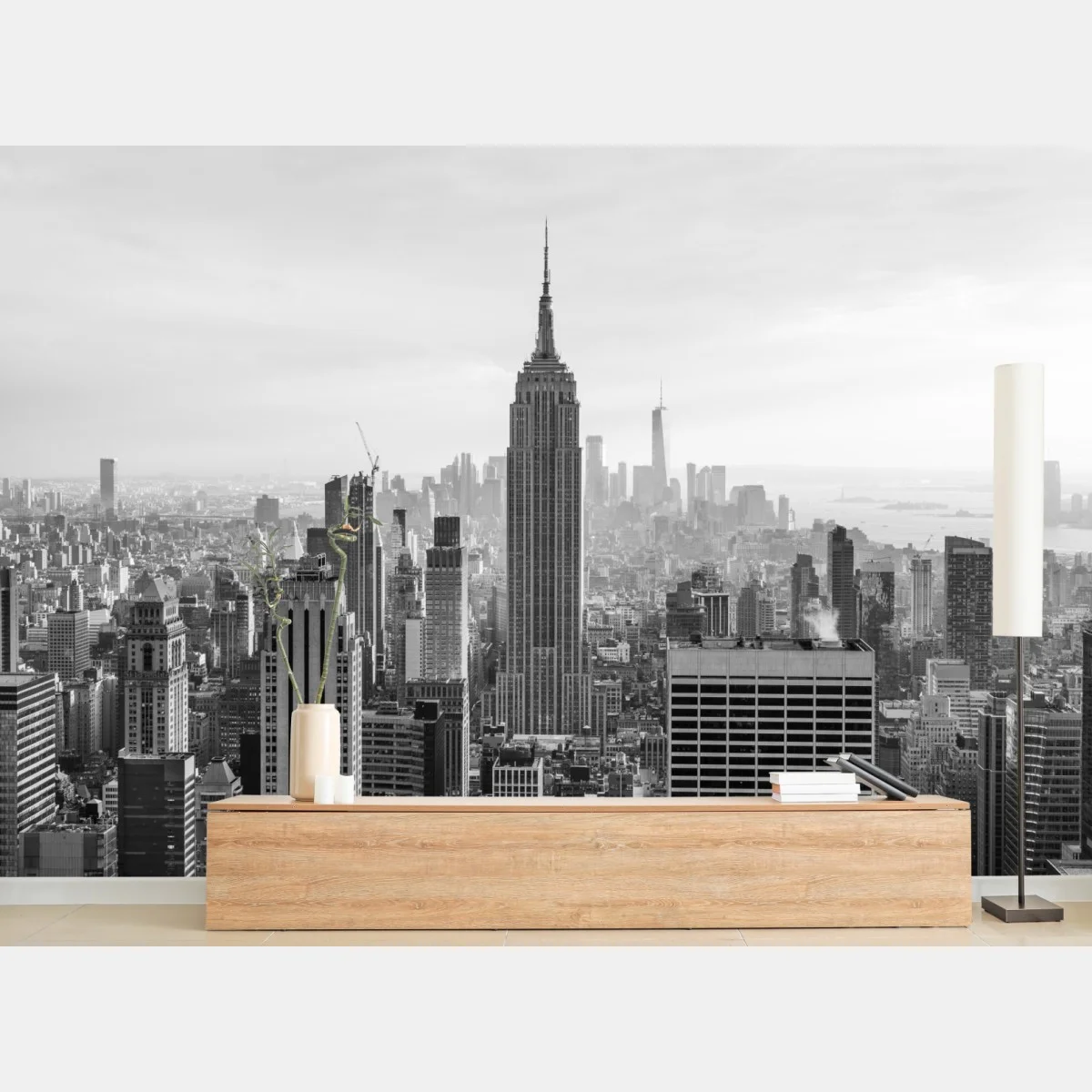 Fototapeta Nowy Jork panorama w czerni i bieli – Wallissimo® Fototapeta Nowy Jork panorama w czerni i bieli – Wallissimo®