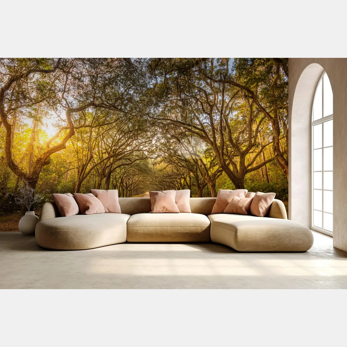 Fototapeta słoneczna aleja starych dębów przy Savannah – Wallissimo® Fototapeta słoneczna aleja starych dębów przy Savannah – Wallissimo®