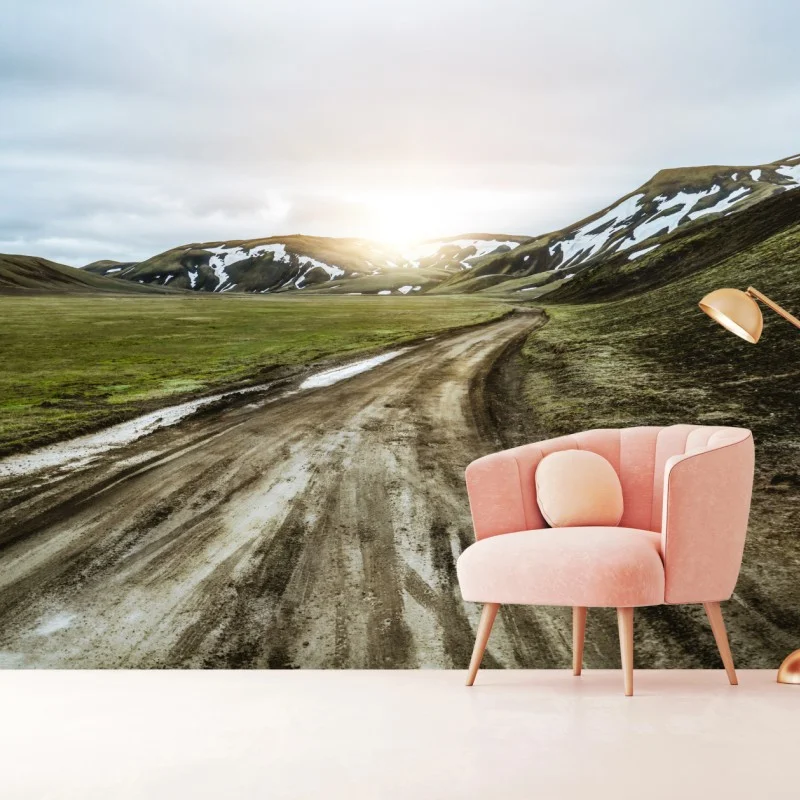 Fototapeta Landmanalaugar malownicza droga na wyżynie