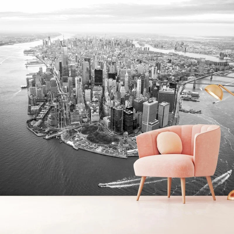 Fototapeta Manhattan panorama z lotu ptaka – Wallissimo® Fototapeta Manhattan panorama z lotu ptaka – Wallissimo®