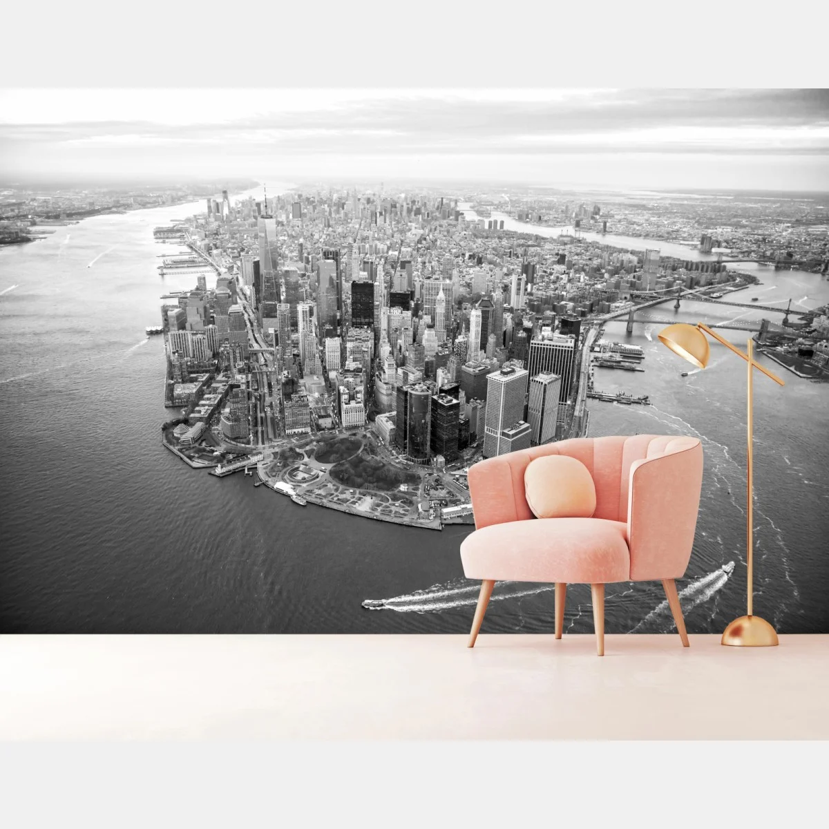 Fototapeta Manhattan panorama z lotu ptaka – Wallissimo® Fototapeta Manhattan panorama z lotu ptaka – Wallissimo®