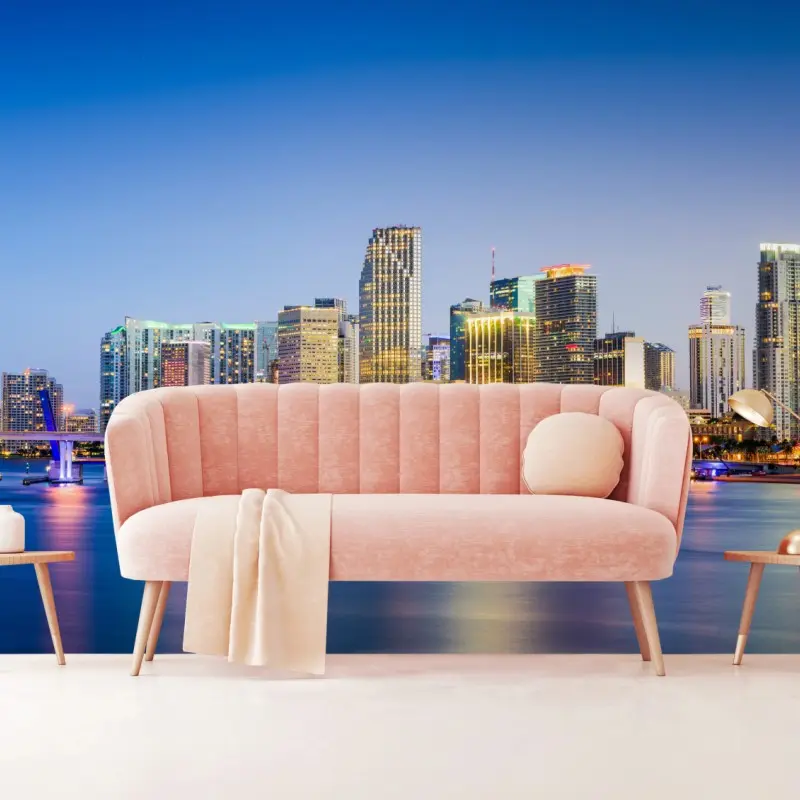 Fototapeta Miami panorama miasta o zmierzchu