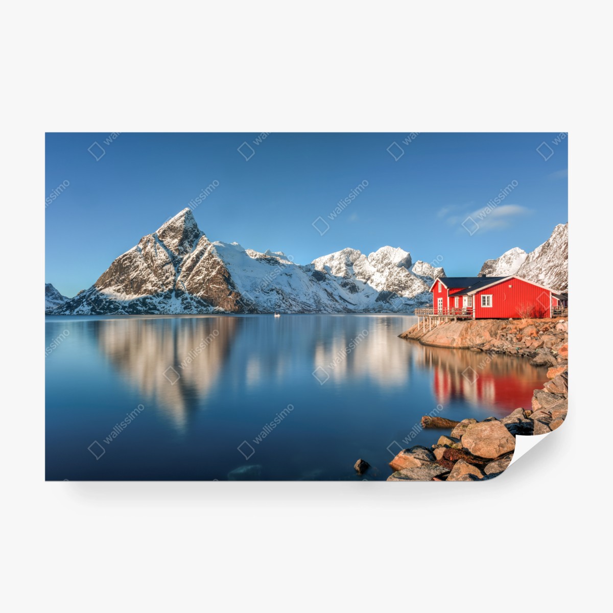 Fototapeta spokojny zimowy fiord w Reine, Lofoten – Wallissimo®