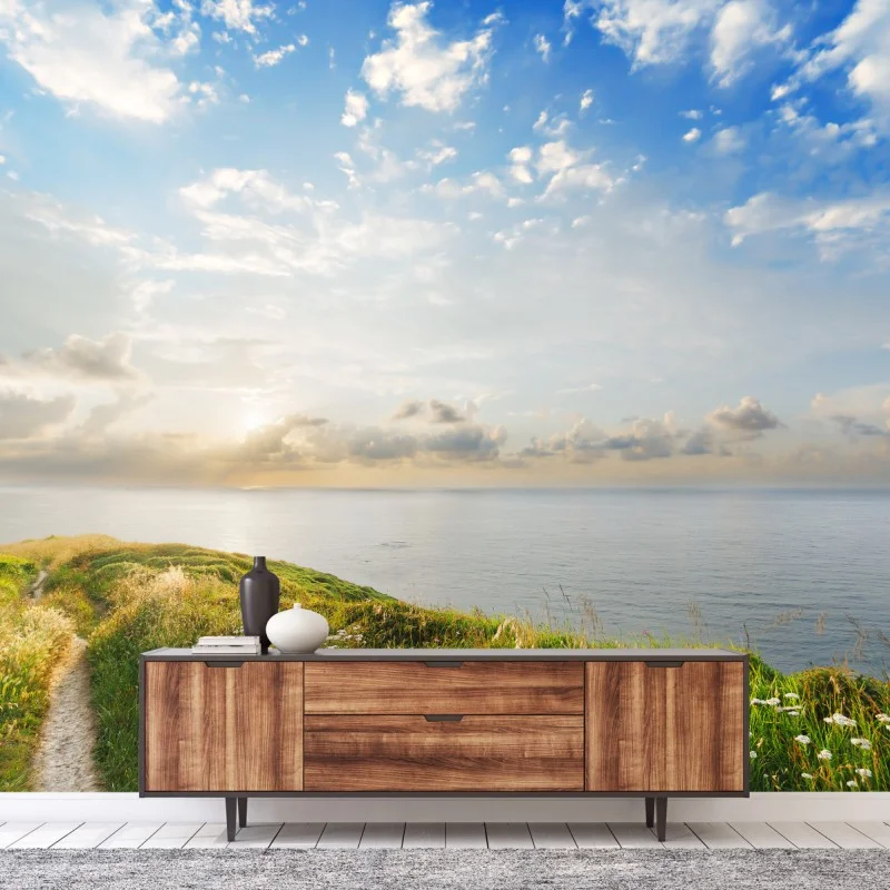 Fototapeta słoneczna nadmorska ścieżka prowadząca do morza