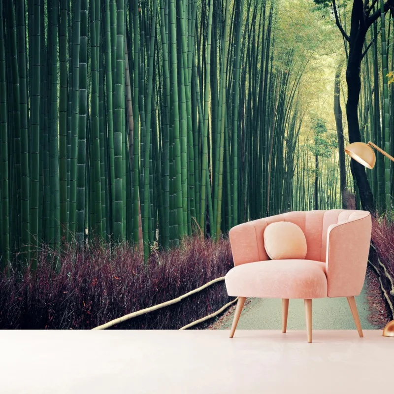 Fototapeta spokojna alejka bambusowa w Arashiyama