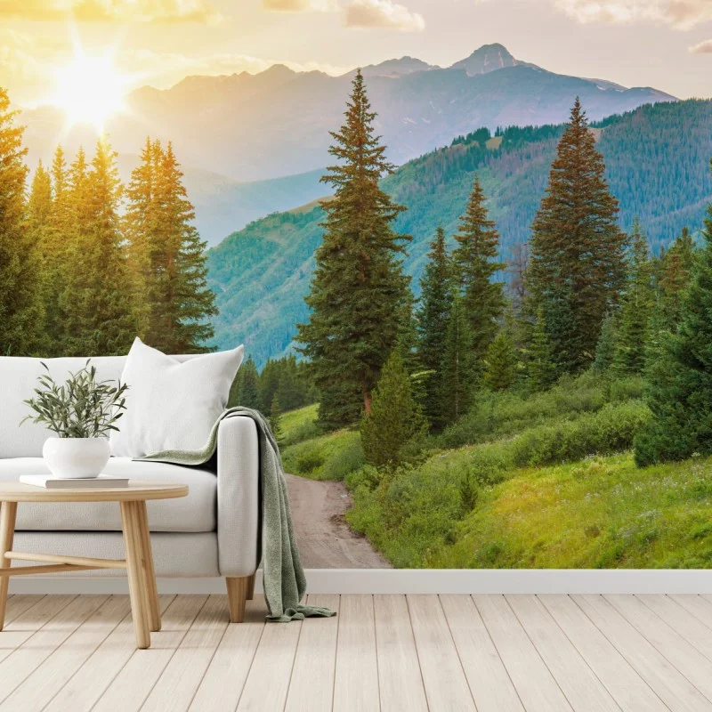 Fototapeta Colorado górska ścieżka o wschodzie słońca