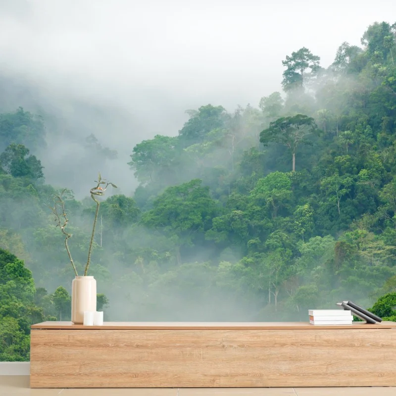 Fototapeta poranna mgła nad Kaeng Krachan