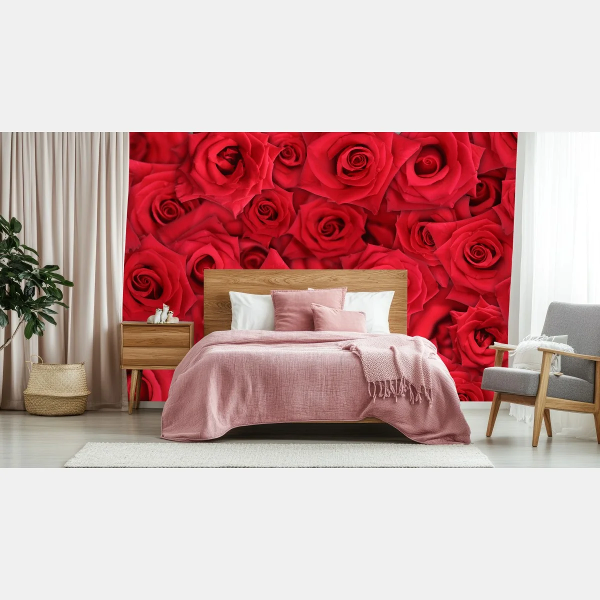 Fototapeta żywe czerwone róże kolaż – Wallissimo® Fototapeta żywe czerwone róże kolaż – Wallissimo®