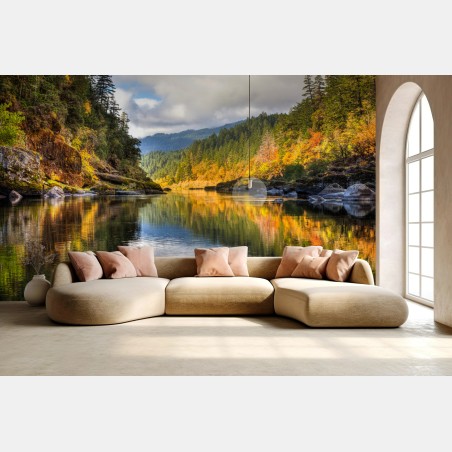 Fototapeta Rogue River jesienne odbicia – Wallissimo®