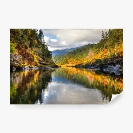 Fototapeta Rogue River jesienne odbicia – Wallissimo®