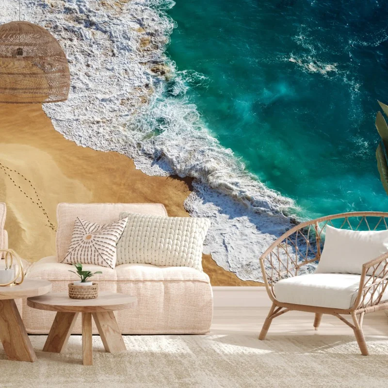 Fototapeta turkusowe fale na plaży Kelingking