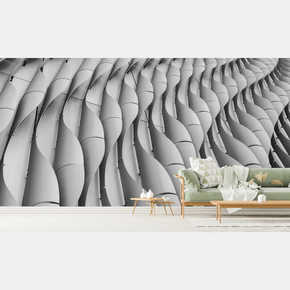 Fototapeta falisty wzór architektoniczny w odcieniach szarości – Wallissimo® Fototapeta falisty wzór architektoniczny w odcieniach szarości – Wallissimo®