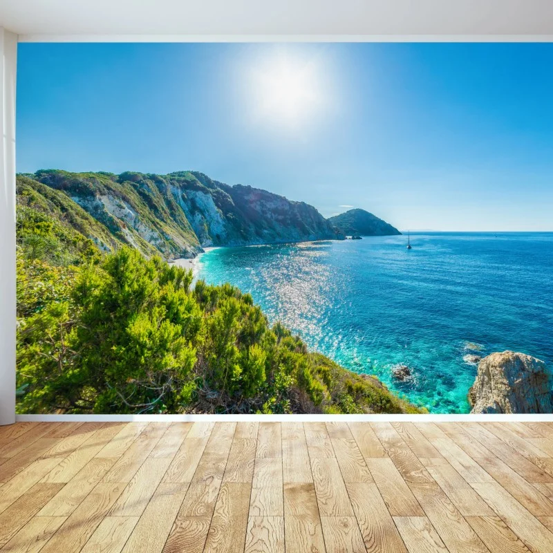 Fototapeta słoneczna panorama plaży Sansone, Elba – Wallissimo®