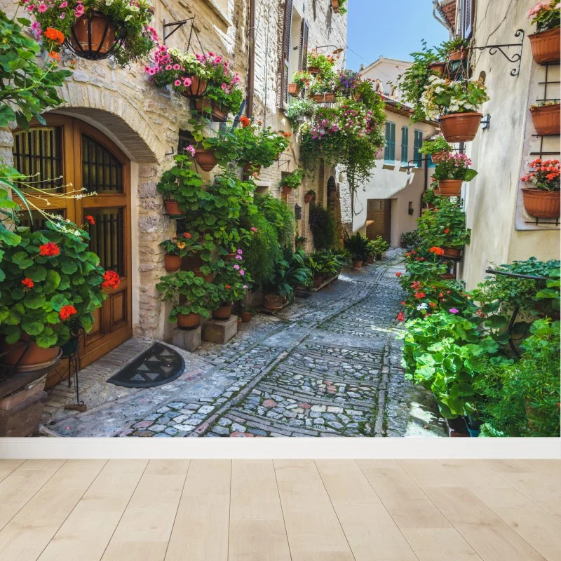 Fototapeta uroczy zaułek w Spello, Włochy