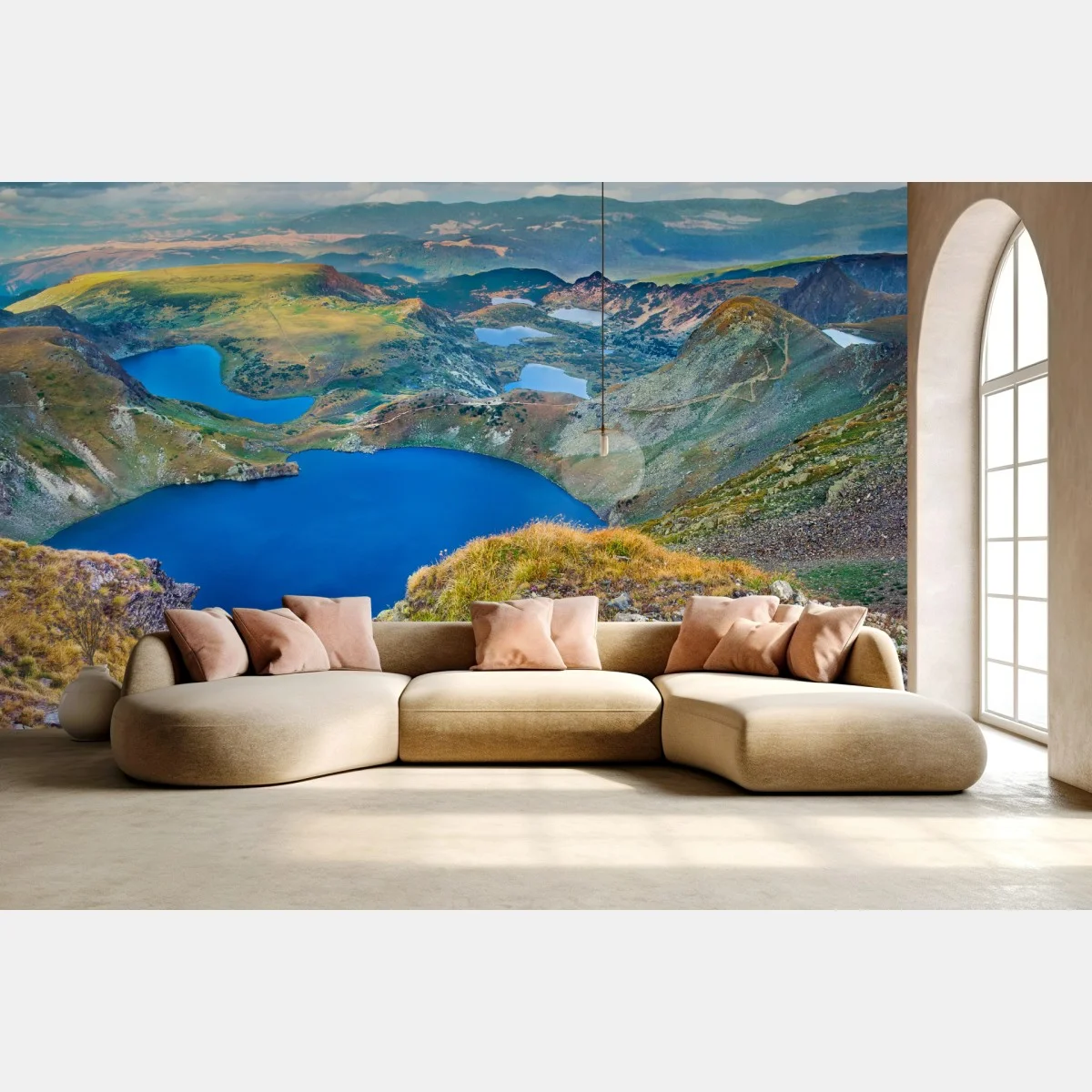 Fototapeta alpejskie błękitne jeziora panorama – Wallissimo® Fototapeta alpejskie błękitne jeziora panorama – Wallissimo®