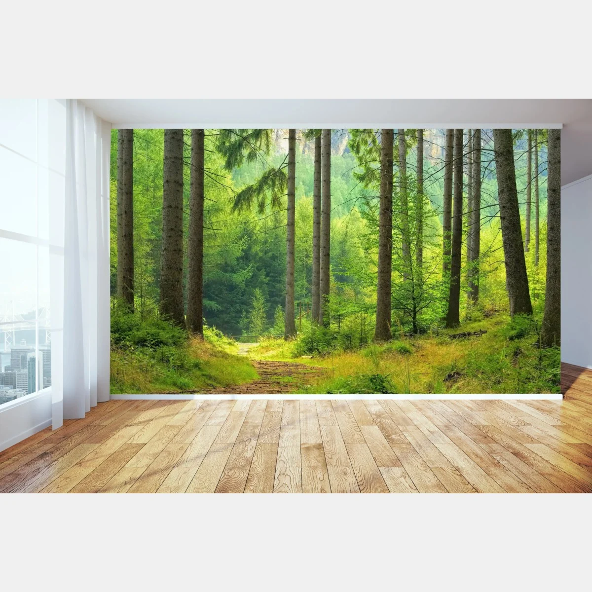 Fototapeta słoneczna ścieżka leśna – Wallissimo® Fototapeta słoneczna ścieżka leśna – Wallissimo®