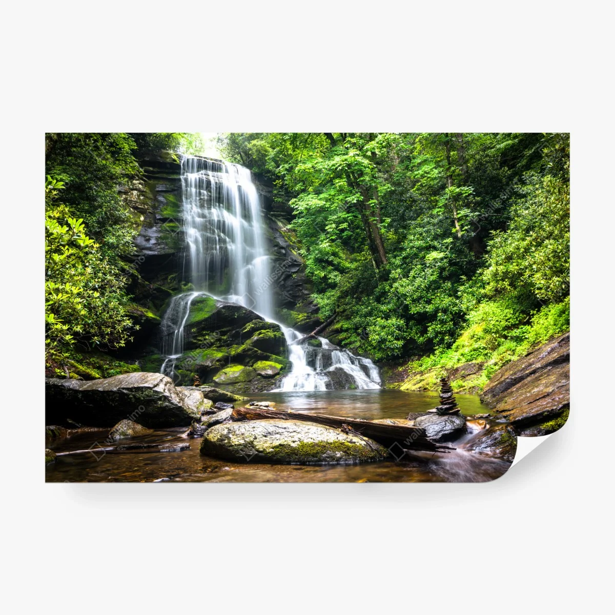 Fototapeta spokojny wodospad w lesie – Wallissimo® Fototapeta spokojny wodospad w lesie – Wallissimo®