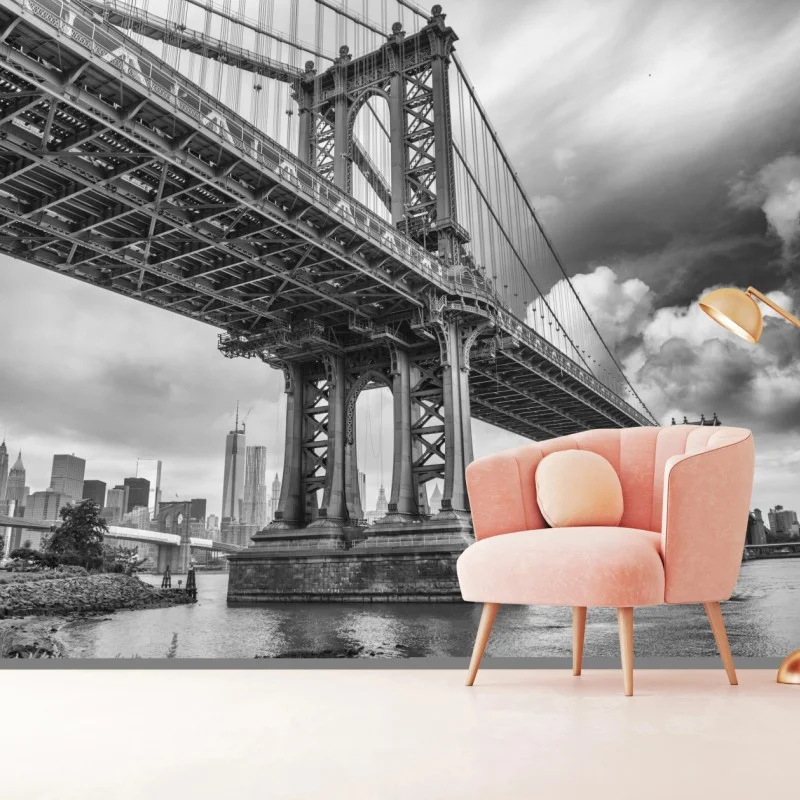 Fototapeta widok z dołu na most Manhattan i panoramę Nowego Jorku