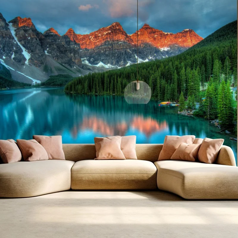 Fototapeta jezioro Moraine wschód słońca alpenglow