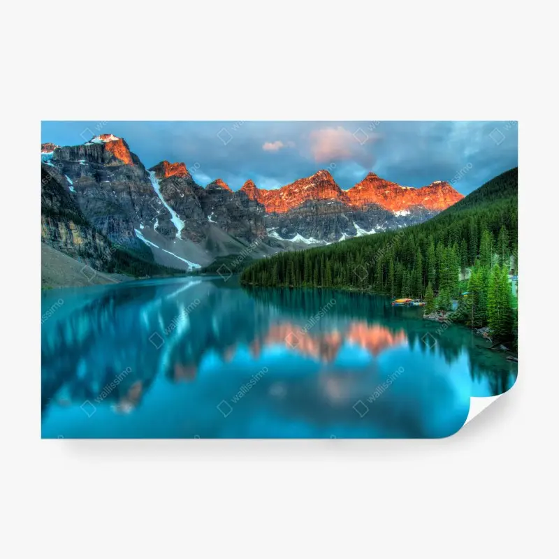 Fototapeta jezioro Moraine wschód słońca alpenglow