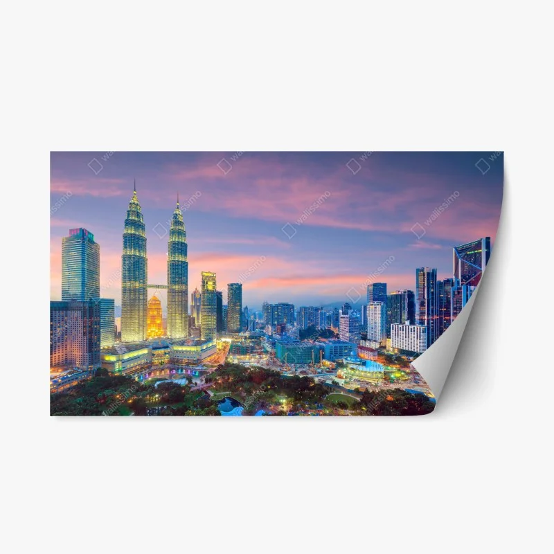 Naklejka repozycjonowalna Kuala Lumpur panorama o zmierzchu