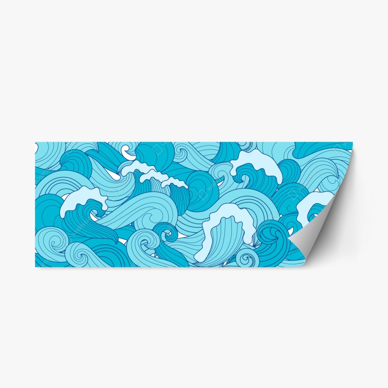 Naklejka repozycjonowalna niebieskie fale oceanu