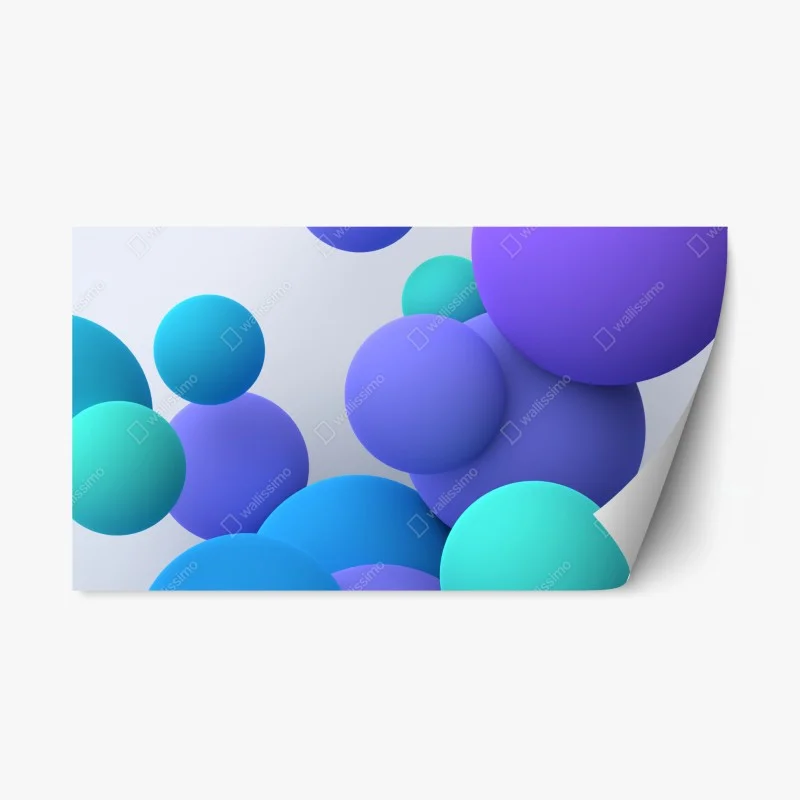 Naklejka repozycjonowalna kolorowe pływające kule 3d abstrakcja