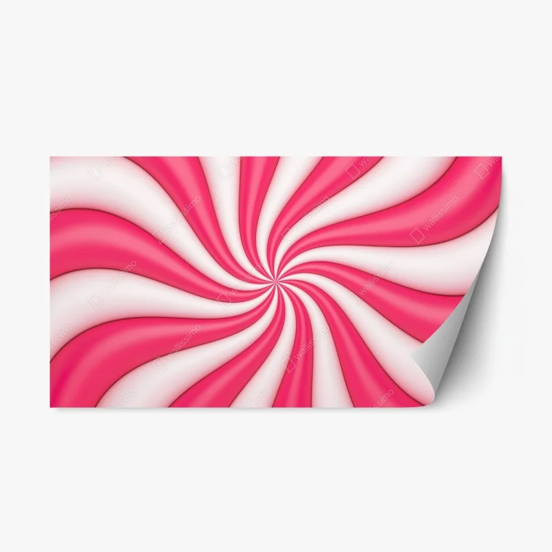 Naklejka repozycjonowalna różowa cukierkowa spirala